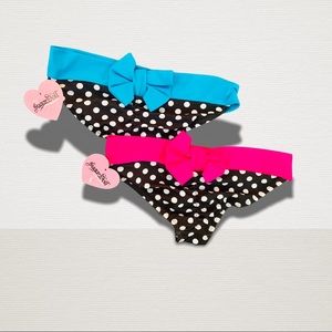 TWO Pair Sugar Doll Polka Dot Bow Bikini Bottoms